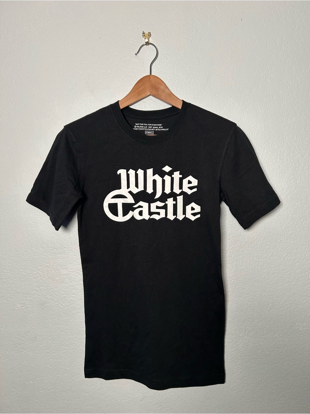 Telfar x White Castle Black Tee with  'White Castle' Logo Unisex XS